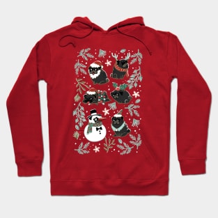 Christmas Black Pug Hoodie